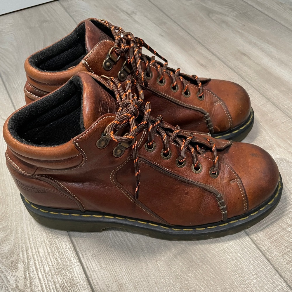 Dr. Martens Leather Men Size 11 Y2K Brown Leather 8A54 Workboots - Picture 3 of 9